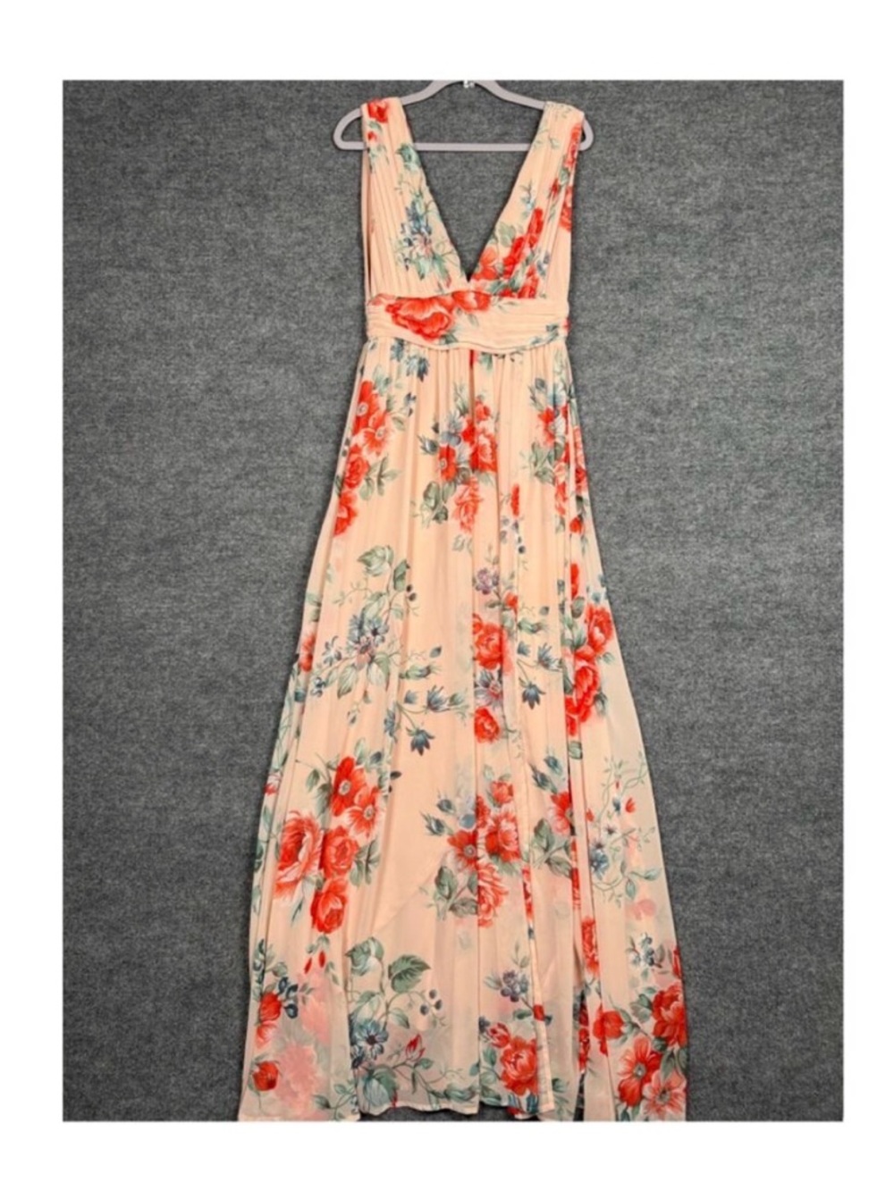 Lulu's Floral Maxi Dress - Pink and Green - Picture 2 of 15